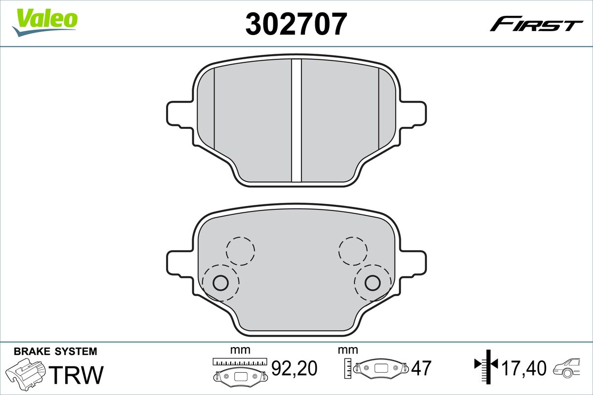 Set placute frana,frana disc 302707 VALEO